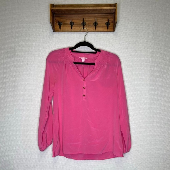 Lilly‎ Pulitzer | Womans Blouse Top Hot Pink Small 1/4 - Picture 1 of 9
